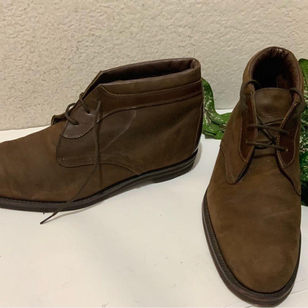 JOHNSTON & MURPHY Chukka Casual Ankle Boots Brown Nubuck Leather Shoes Lace Up